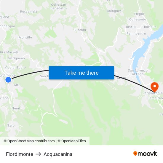 Fiordimonte to Acquacanina map