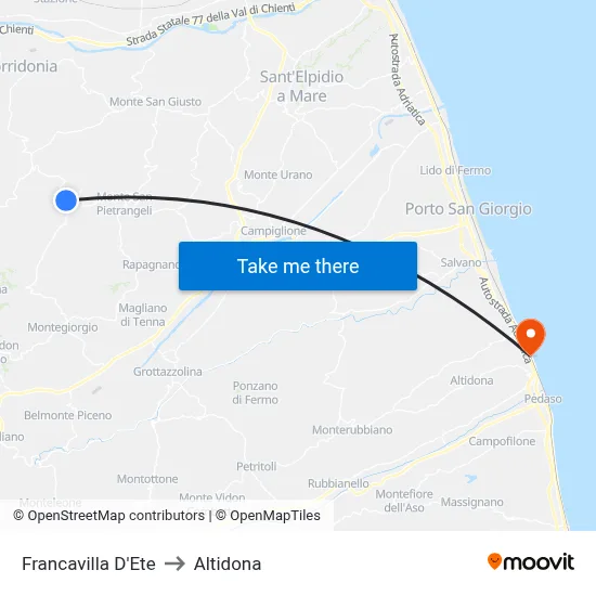Francavilla D'Ete to Altidona map