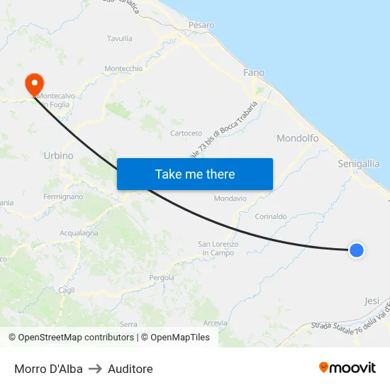 Morro D'Alba to Auditore map