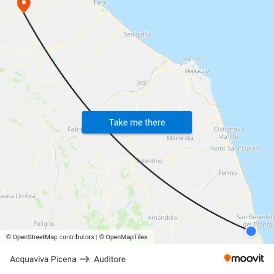 Acquaviva Picena to Auditore map