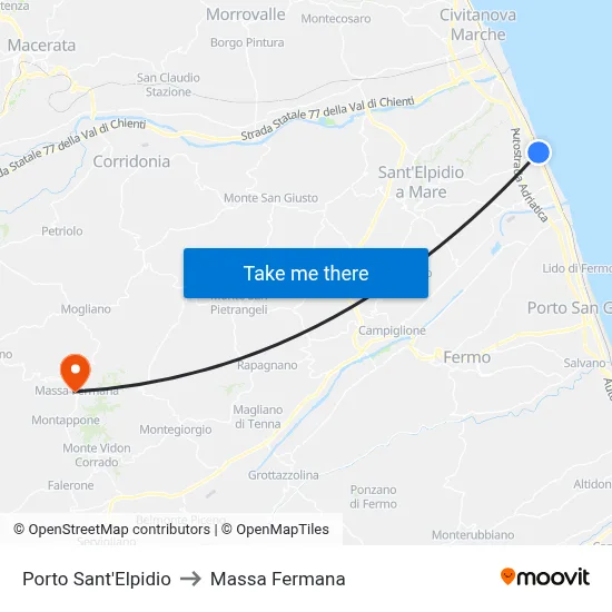 Porto Sant'Elpidio to Massa Fermana map