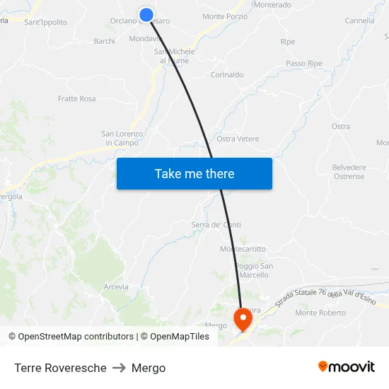 Terre Roveresche to Mergo map