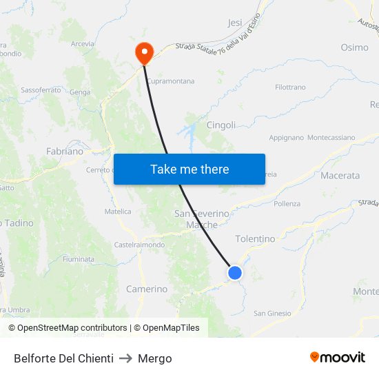 Belforte Del Chienti to Mergo map