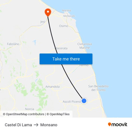 Castel Di Lama to Monsano map