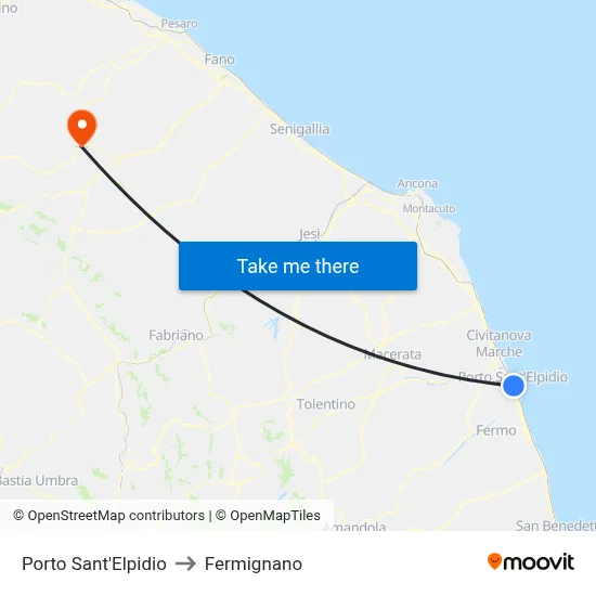 Porto Sant'Elpidio to Fermignano map