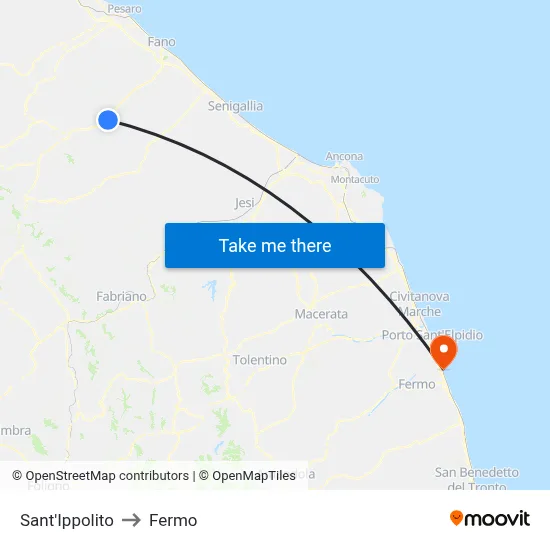 Sant'Ippolito to Fermo map