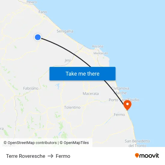 Terre Roveresche to Fermo map