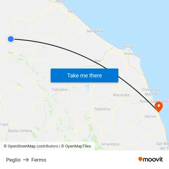 Peglio to Fermo map