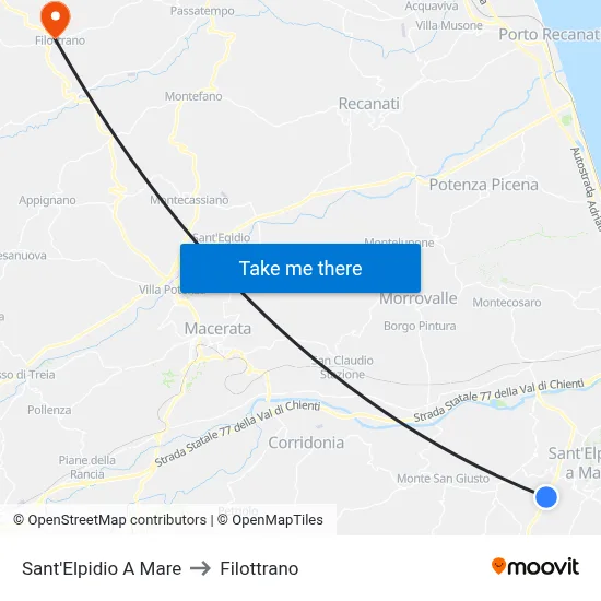 Sant'Elpidio a Mare to Filottrano map