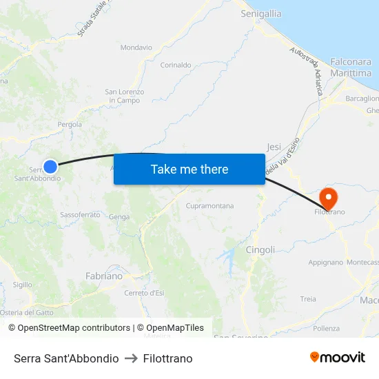 Serra Sant'Abbondio to Filottrano map