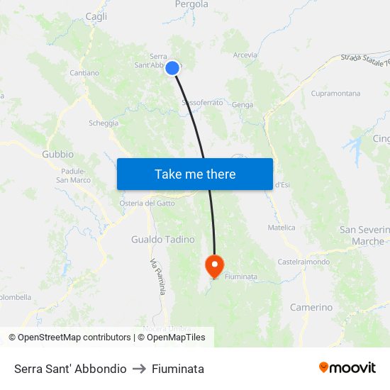 Serra Sant' Abbondio to Fiuminata map