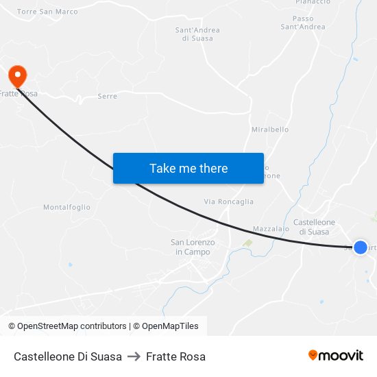 Castelleone Di Suasa to Fratte Rosa map