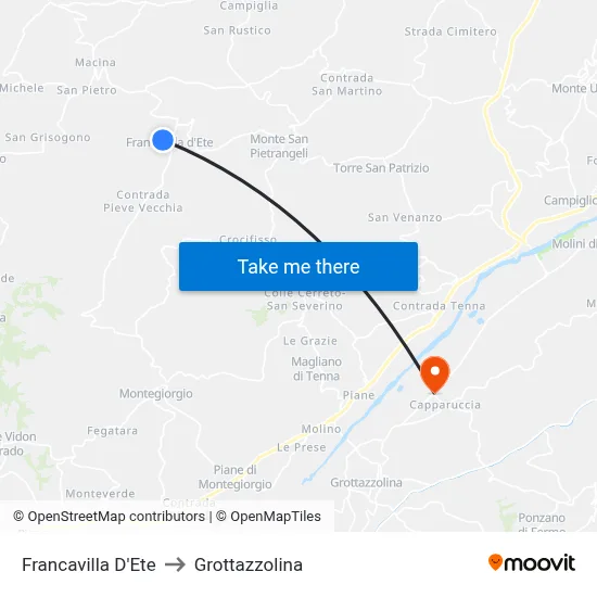 Francavilla D'Ete to Grottazzolina map
