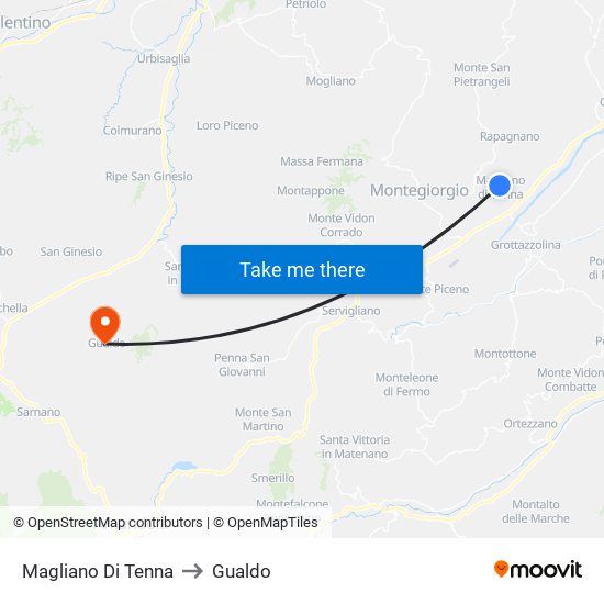 Magliano Di Tenna to Gualdo map