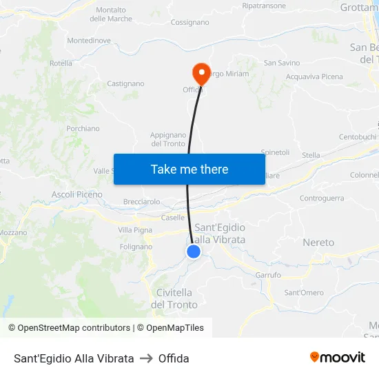 Sant'Egidio Alla Vibrata to Offida map