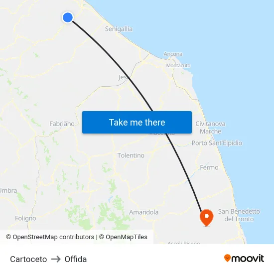 Cartoceto to Offida map