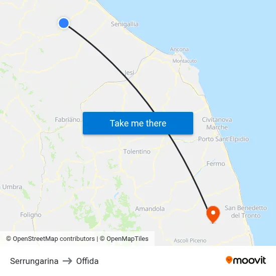 Serrungarina to Offida map