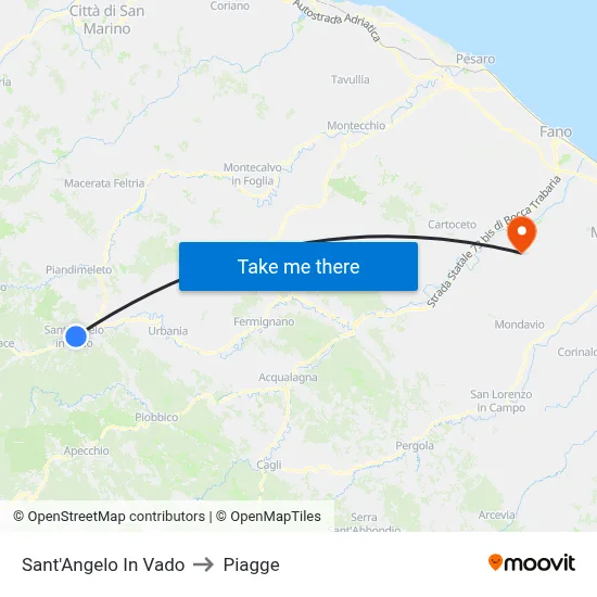 Sant'Angelo In Vado to Piagge map