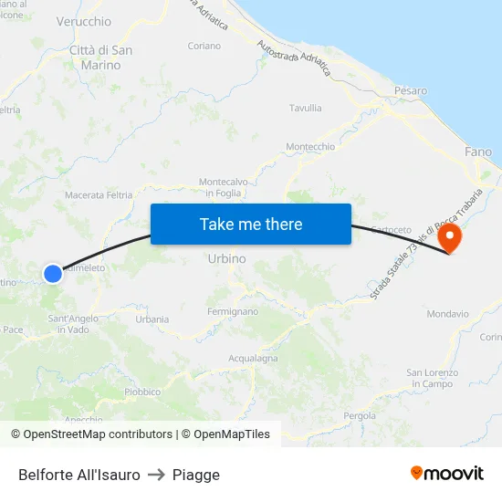 Belforte All'Isauro to Piagge map