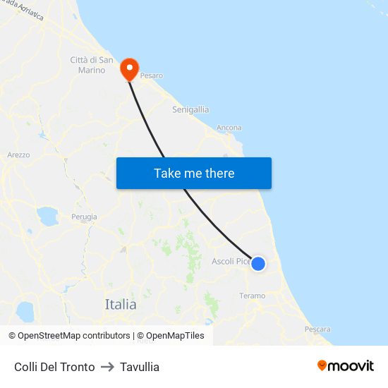 Colli Del Tronto to Tavullia map