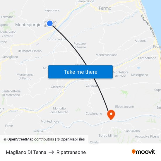 Magliano Di Tenna to Ripatransone map