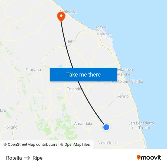 Rotella to Ripe map