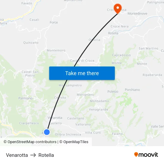 Venarotta to Rotella map