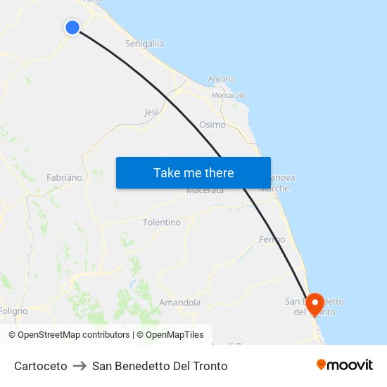 Cartoceto to San Benedetto Del Tronto map