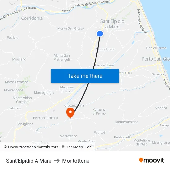 Sant'Elpidio a Mare to Montottone map