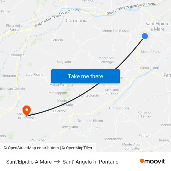 Sant'Elpidio a Mare to Sant'Angelo in Pontano map
