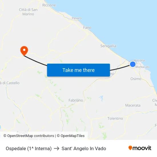 Ospedale (1^ Interna) to Sant' Angelo In Vado map
