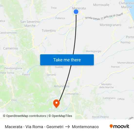 Macerata - Roma Street - Surveyors to Montemonaco map