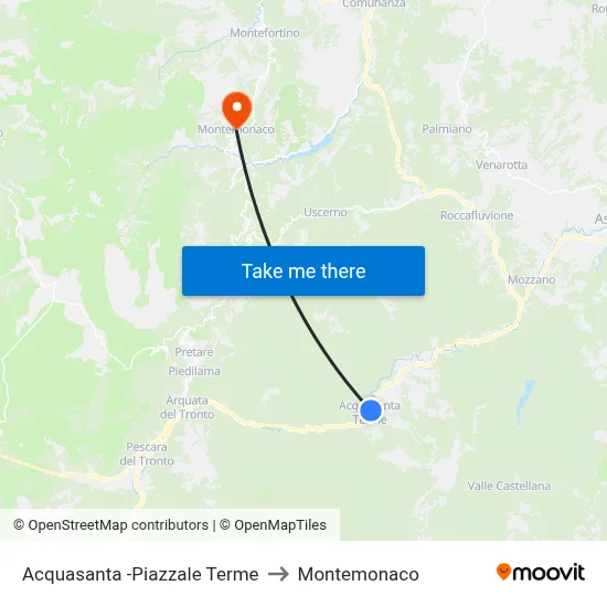 Acquasanta - Terme Square to Montemonaco map