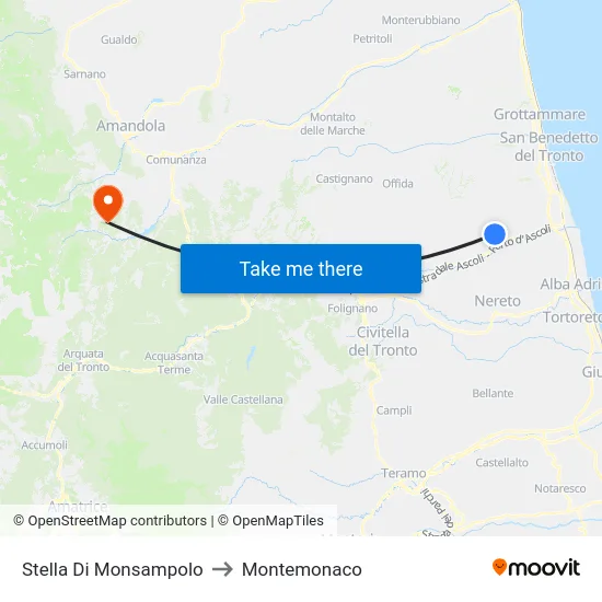 Stella Di Monsampolo to Montemonaco map