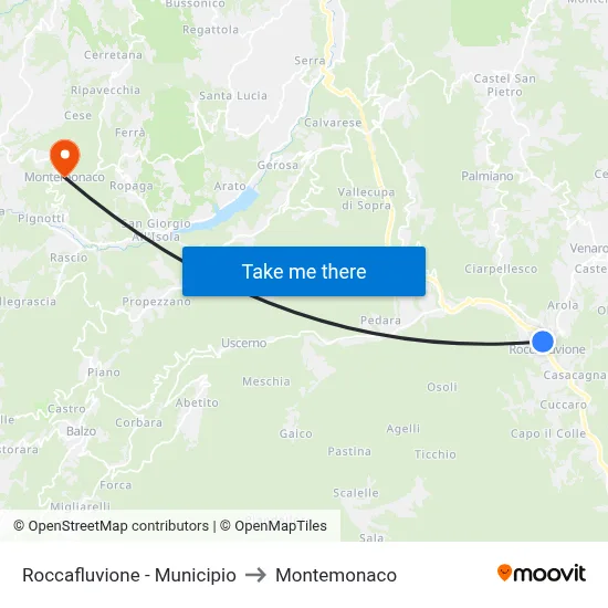 Roccafluvione - Town Hall to Montemonaco map