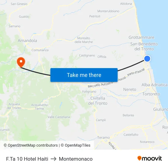 F.Ta 10 Hotel Haiti to Montemonaco map