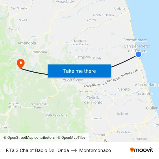Stop 3 Bacio Dell'Onda Beach Resort to Montemonaco map