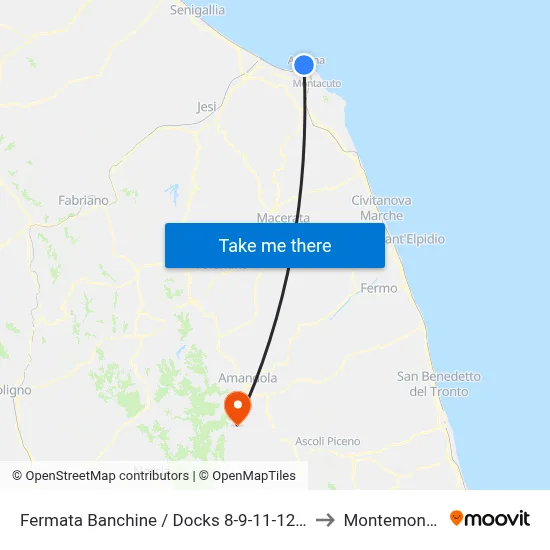 Docks Stop 8-9-11-12-13-15 to Montemonaco map
