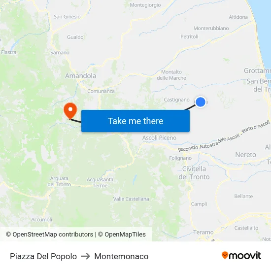 People's Square to Montemonaco map