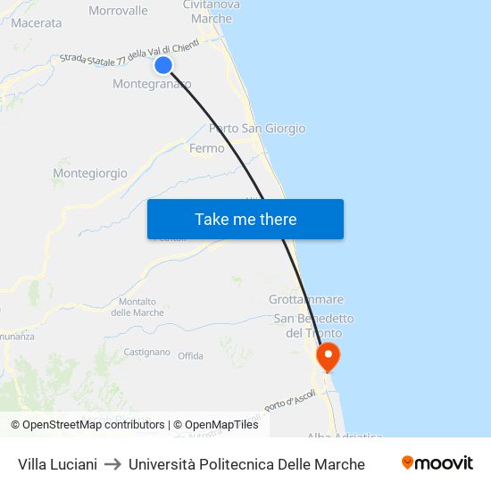 Villa Luciani to Università Politecnica Delle Marche map