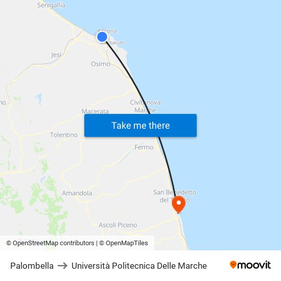 Palombella to Università Politecnica Delle Marche map