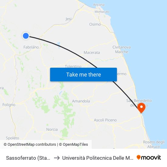 Sassoferrato (Stadio). to Università Politecnica Delle Marche map