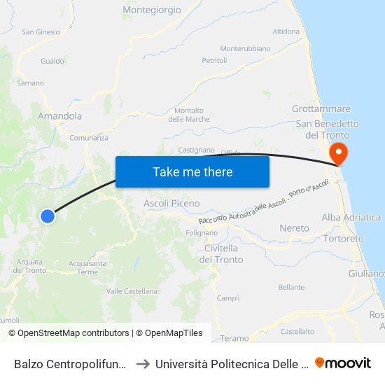 Balzo Centropolifunzionale to Università Politecnica Delle Marche map