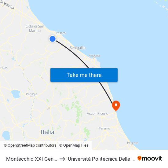 Montecchio XXI Gennaio 2 to Università Politecnica Delle Marche map