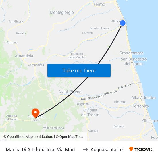 Marina Di Altidona Incr. Via Martucci Di to Acquasanta Terme map
