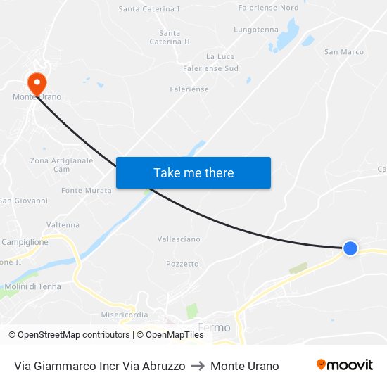 Via Giammarco Incr Via Abruzzo to Monte Urano map