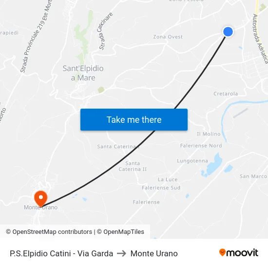 P.S.Elpidio Catini - Via Garda to Monte Urano map