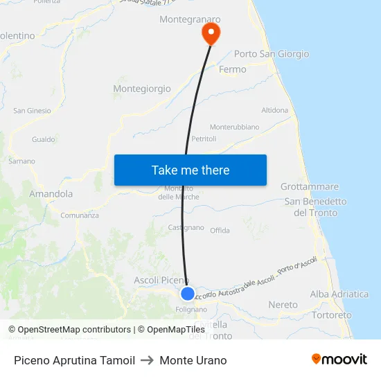 Piceno Aprutina Tamoil to Monte Urano map