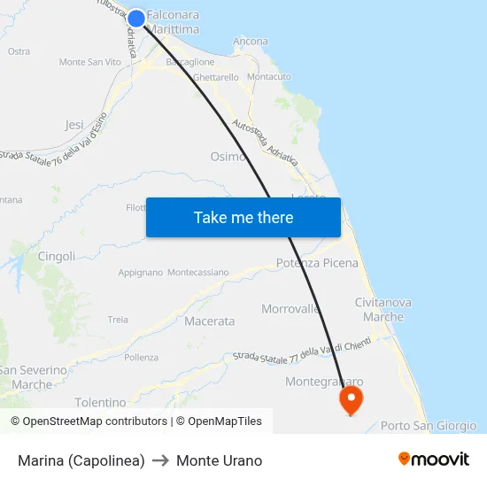 Marina (Capolinea) to Monte Urano map