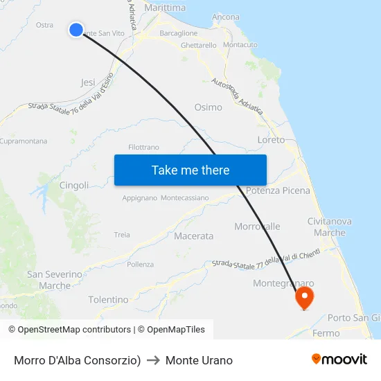 Morro D'Alba Consorzio) to Monte Urano map